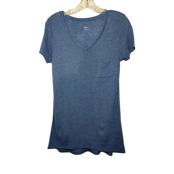 Mossimo Womens Pullover Cap Sleeve V-neck Tee Shirt Blue Size Small - Picture 14 of 16